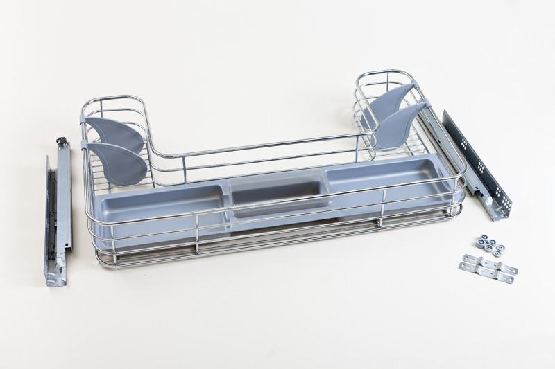 Корзина выдвижная под мойку, с шариковыми направляющими